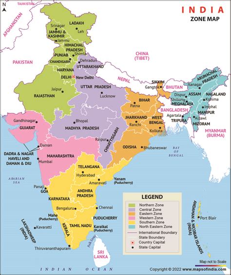 Zonal Maps of India .